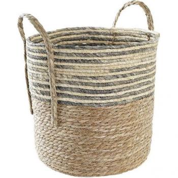 Cesta de Fibra Gris para Decoración del Hogar (Juego de 2 unidades)