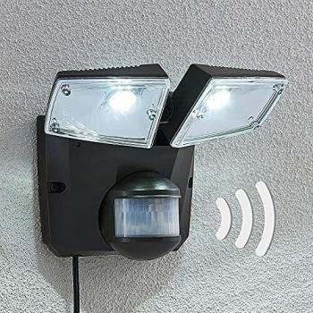 Aplique solar LED Ignaz, 2 focos, gris oscuro