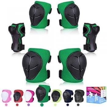 Conjuntos de Patinaje Infantil,Ajustable Coderas para Patinar Rodilleras Muñeca Muñequeras Protecciones Patines Juego Protectores para Skate Ciclismo Patinaje Monopatín Bicicleta Deportes Extremo