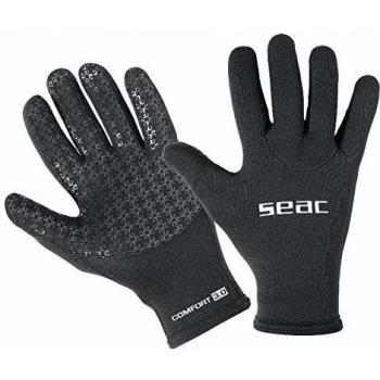 SEAC Comfort 3.0 Guantes de Neopreno de 3 mm con Palma Antideslizante, Unisex-Adult, Negro, XS