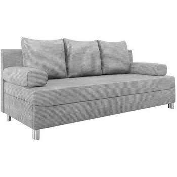 Sofá-cama Comfivo 125 con caja de ropa de cama, dimensiones 192x86x80cm, función de dormir y pies cromados