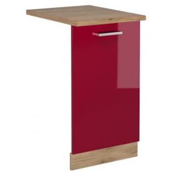 Panel Frontal para Lavavajillas R-Line, Rojo Burdeos Alto Brillo, 45 cm, Efecto Roble