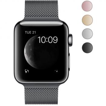 Para apple watch correa 42mm, Zyra Brazalete de reemplazo de acero inoxidable con bucle milanés, con cubierta protectora chapada TPU resistente a rasguños para Apple Watch Serie 3, Serie 2,Serie 1, Negro