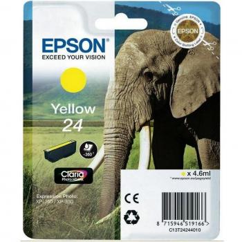 Epson T2424 Cartucho de Tinta Amarillo, Compatible con XP-750/XP-850, Referencia C13T24244010, Capacidad 4.6ml, Rendimiento Aproximado 360