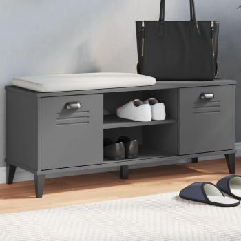 Banco Zapatero Asiento Banca de Zapatos Madera de Ingeniería Color Anthracite Grey, Blanco, Negro - 106x35x45 cm Antracita