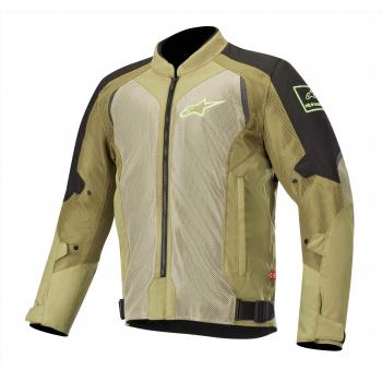 Alpinestars Chaquetas de moto Wake Air Chaqueta Negro Verde Oliva Fluo, Negro/Verde, S
