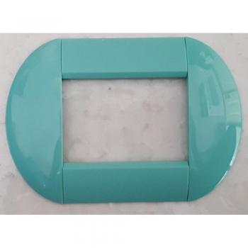 Placa Compatible Living International Bticino - 4 Foros - Color Azul Agua