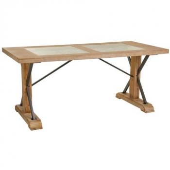 Mesa de Madera y Metal Marrón Alexandra 180 x 85 x 78 cm