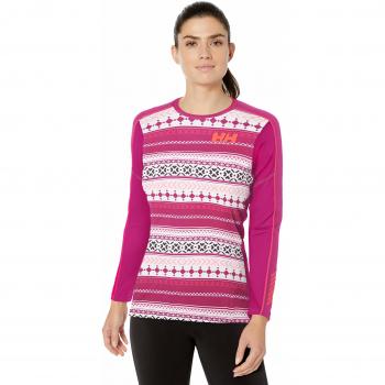 Helly Hansen W HH LIFA Active Graphic Crew Sudadera, Mujer, 039 Festival Fuchsia, M