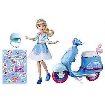 Disney Princess Muñeca Cenicienta Y Scooter, Multicolor,