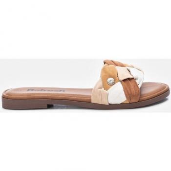 Sandalias Refresh 170742 Taupe con Pala Trenzada Multicolor y Suela Antideslizante