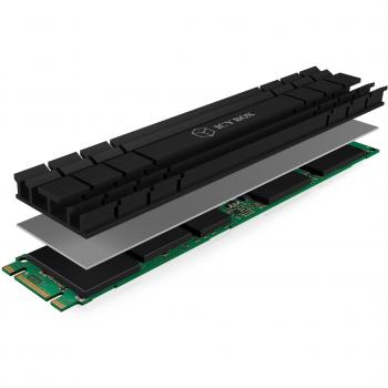 Disipador térmico para SSD M.2 22110 ICY BOX IB-M2HS-1001 con almohadillas de silicona, color negro