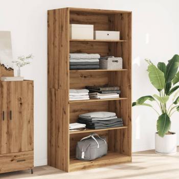 Armario de madera de ingeniería roble artesanal 100x50x200 cm Marrón