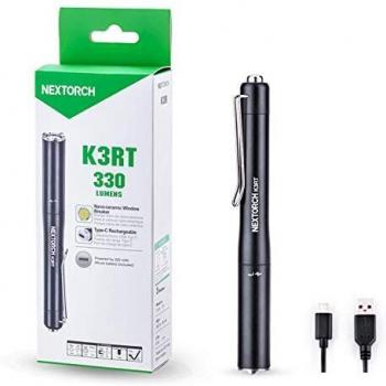 LED Pen Light Rechargeable Flashlight 330 Lumens Small EDC Penlight