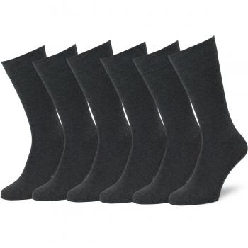 Easton Marlowe 6 PR Calcetines Lisos Negros Hombre, Algodón Peinado - 6pk #3-3, gris carbón - 39-42 talla de calzado UE