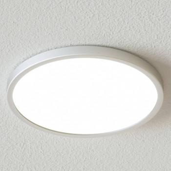 Plafón LED Arcchio Solvie, moderno, plata, redondo, Ø 30 cm, hecho de plástico, ideal para pasillos (1 llama)