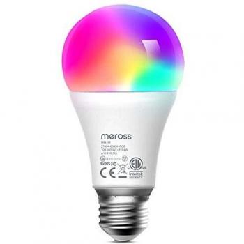 Meross Bombilla LED Multicolor, Inteligente, WiFi, Regulable, Mando a distancia, 9W E27, RGBWW, 2700-6500 K, Compatible con Alexa, Google Home. MSL120B