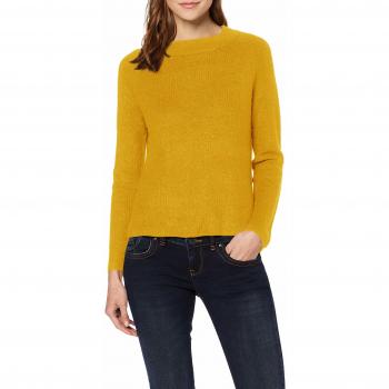Pieces NOS Pcellen LS O-Neck Knit Noos suéter, Amarillo Arrowwood, Large para Mujer