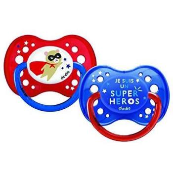 Chupete Anatómico de Silicona Dodie Héroes +18 meses - Pack de 2