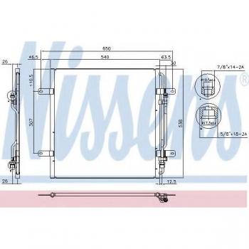 Condensador de aire acondicionado NISSENS 94337 sin secador, Aluminio, compatible con R 134 a