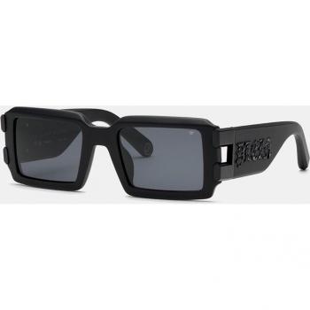 Philipp Plein Square Acetate Black Smoke Sunglasses - 54 MM CAT3