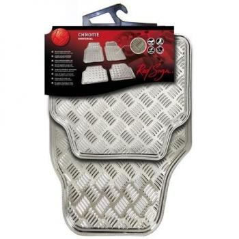 Alfombrillas de coche RED SIGN 165136 PVC aluminizado con acabado en cromo, set de 4 piezas
