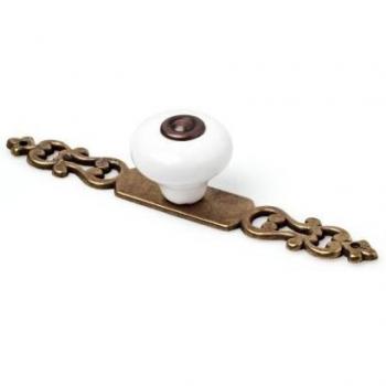 POMO PLACA PORCELANA BLANCO CUERO 844