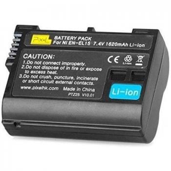Power Pixeles batería de ion de litio con 1620 mAh para Nikon D7200, D7100, D7000, D800E, D800, D750, D610, D600, 1 V1, V1 - como la batería EN-EL15