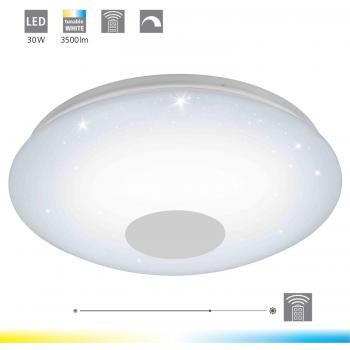 Plafón de Techo LED Eglo Voltago 2 Regulable con Efecto Brillante Blanco, Dimmer y Control Remoto, Ø 58 cm