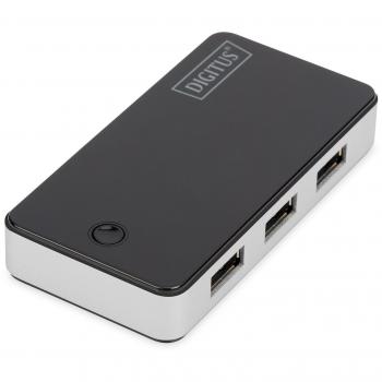 Digitus DA-70231 Concentrador USB 3.0, 4 Puertos, Color Negro