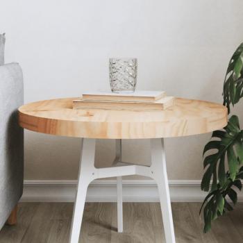 Tablero de mesa redondo madera maciza de pino Ø50x3 cm Marrón