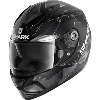 Shark Casco de moto RIDILL 1.2 MECCA Mat KAS, Negro/Gris, XS