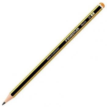 Lápiz de grafito Staedtler Noris 120-0 2B, color amarillo y negro, con mina de dureza 2B, cuerpo hexagonal ergonómico, resistente a la rotura y fácil de afilar