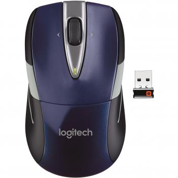 Logitech M525 - Ratón inalámbrico ergonómico, color azul