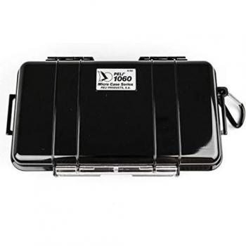 PELI 1060 Estuche estanco al Agua para Llevar el móvil y Otros Objetos valiosos a la Playa y para Actividades Outdoor, IP67 estanco, 1,3L de Capacidad, Fabricado en EE.UU, Color Negro