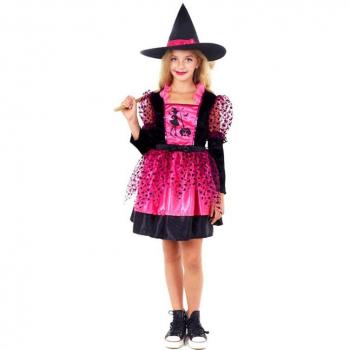 Disfraz de Bruja Fucsia para niña