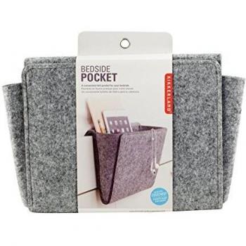 Kikkerland Boiled Wool Bedside Pocket, 22x 28.2x 4 cm, Grey