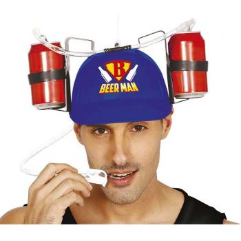 Casco para Bebidas con Soportes para Latas Estilo Beer Man