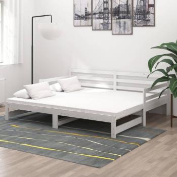 Sofá cama extraíble de madera maciza de pino blanco 2x(90x200) cm