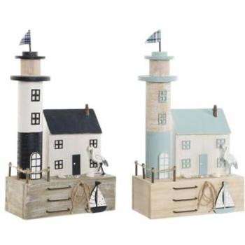 Figura Decorativa Home ESPRIT Azul Marino 17 x 8,5 x 30 cm (2 Unidades)