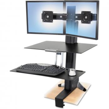Ergotron 33-349-200 WorkFit-S Dual Monitor with Worksurface+