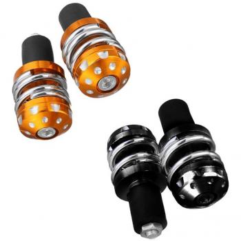 Sharplace 2x Extremo de Agarre de Manillar Protector de Daño para Motocicleta Negro y Oro