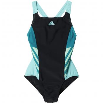 adidas I Ins 1Pc G - Bañador para niña, color negro / azul, talla 152