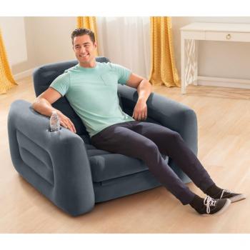 Sillón cama extraíble gris oscuro Intex 117x224x66 cm
