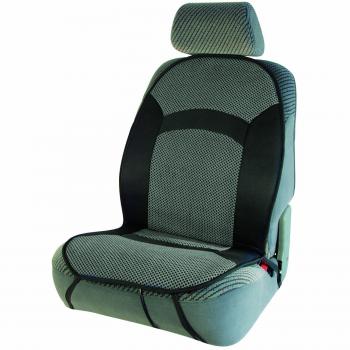 Cartrend 96146 Almohadilla calentable de asiento 12 Voltios gris / negro, acolchado suave extra grueso, homologado E con protección de sobrecarga