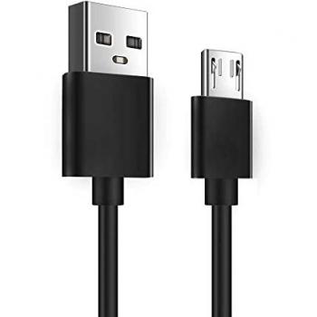 Cable de Carga Micro USB B a USB Tipo A 2.0 Doble Macho Corto 18cm Negro para Smartphones y Tablets