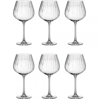 Copa de Gin Cristalina Bohemia Optic 64CL Transparente Brillante Ecológica Fabricada en República Checa (Pack de 6)