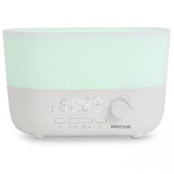 Humidificador Aroma Conectado Prixton - Programable, Altavoz Bluetooth, Reloj Despertador y Luz LED 7 Colores