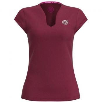 Bidi Badu Women's V-Neck T-Shirt Dark Red, Size S