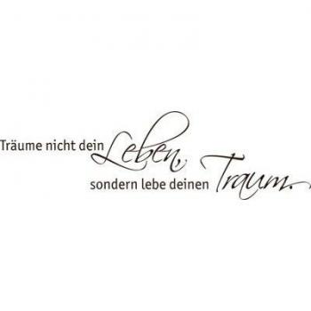 Adhesivo decorativo para pared de pared Latin/decorativo para pared en alemán tu paletó no Träume diseño con texto en inglés... Dream diseño de dibujo de pared, marrón, 106x30cm